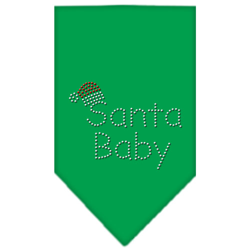 Santa Baby Rhinestone Bandana Emerald Green Small